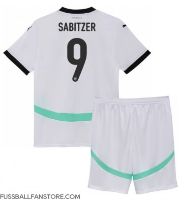 Österreich Marcel Sabitzer #9 Replik Auswärtstrikot Kinder EM 2024 Kurzarm (+ Kurze Hosen)